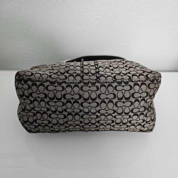 Coach Soho Mini Signature C Jacquard Hobo Top Handle Y2K Black Leather Trim 5x8 - Picture 8 of 16